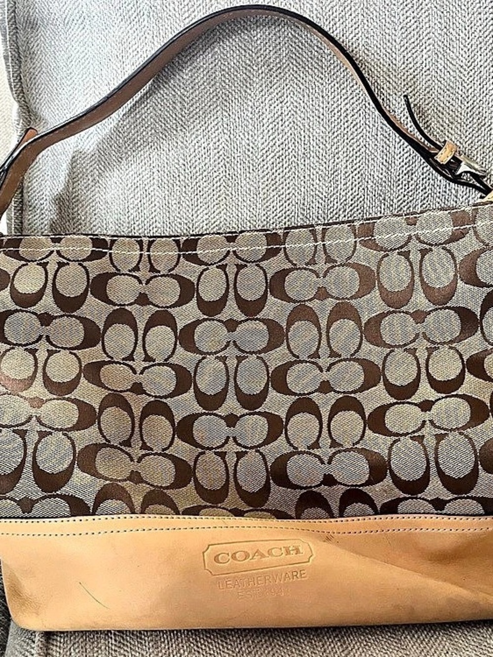 Coach Signature Hobo Bag 2156 Brown & Tan